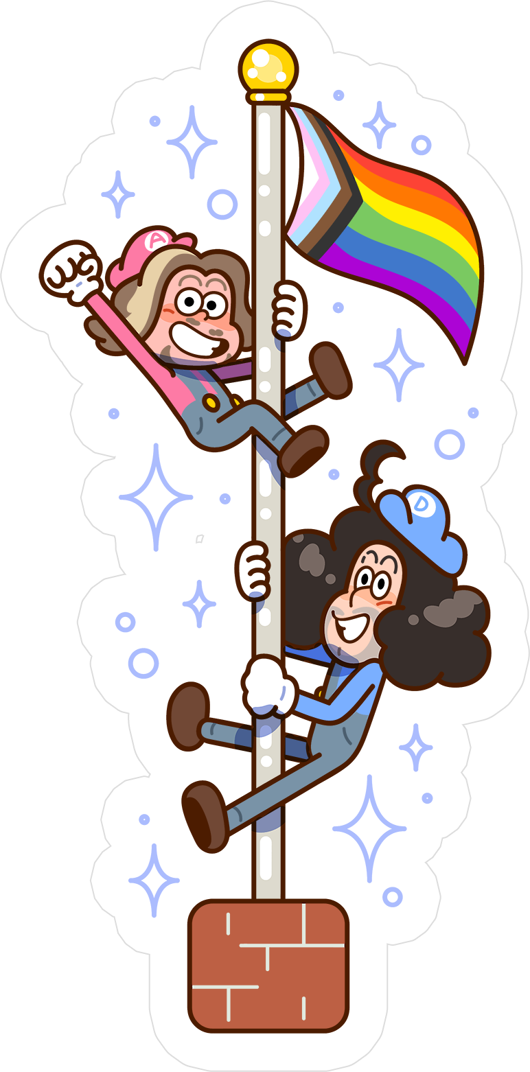 Game Grumps - Pride Flag Pole Sticker