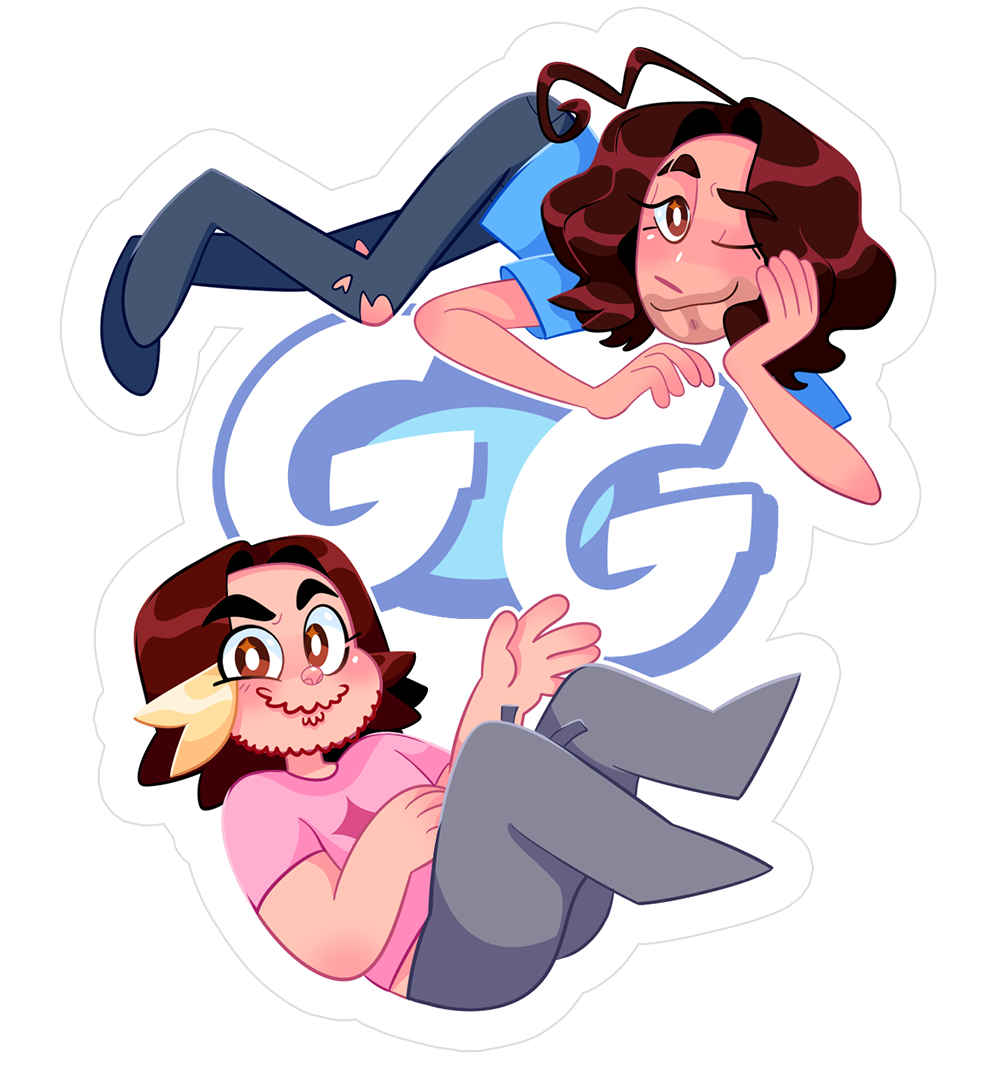 Game Grumps - GG Logo w/ Dan and Arin Sticker