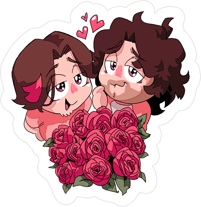 Game Grumps - Valentine Roses Sticker
