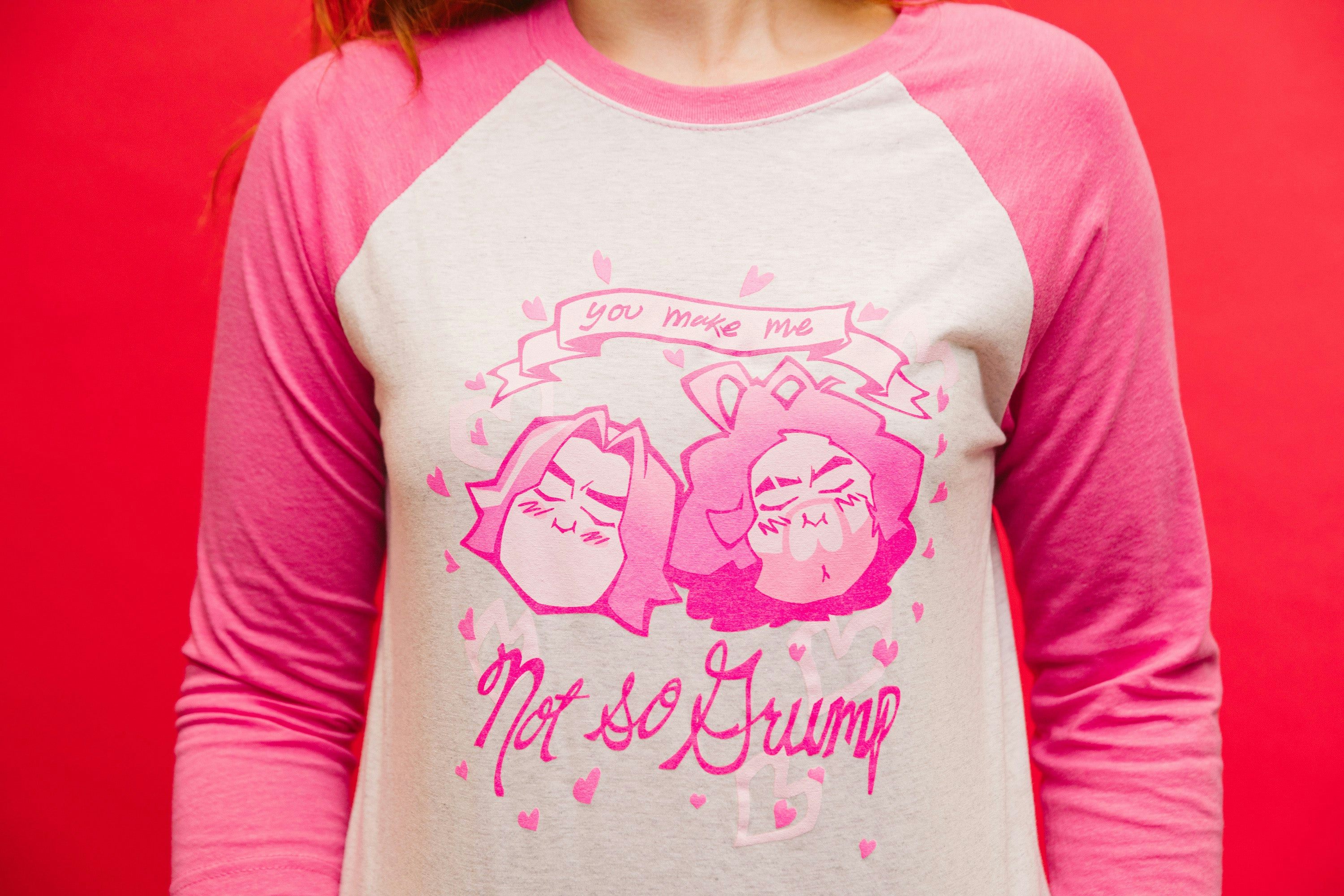 Game Grumps - “You Make Me Not So Grump” Valentine’s Day Unisex Raglan Shirt